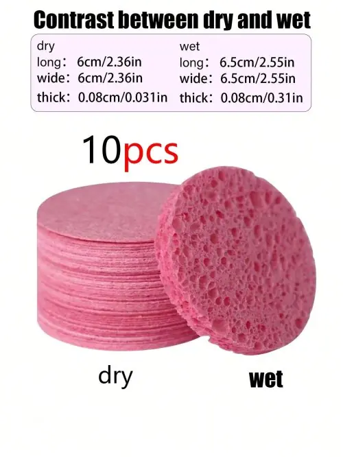 Image de Éponges de Lavage Visage en Pulpe de Bois Réutilisables