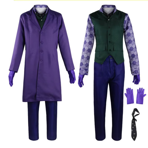 Immagine di Costume da Clown per Uomo Completo con Cappotto, Camicia, Gilet, Cravatta e Abito – Perfetto per Halloween e Feste Tematiche