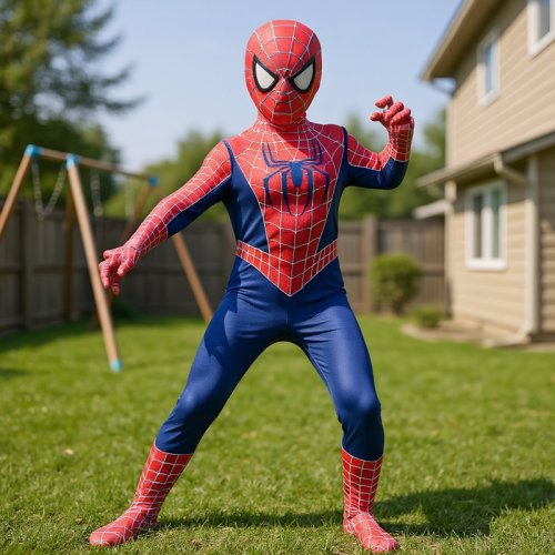 Image of New Remy Jumpsuit with Halloween Superhero Web Spider Mask Costume for Boys Girls Soft Breathable Fabric Party Dress Up Cosplay