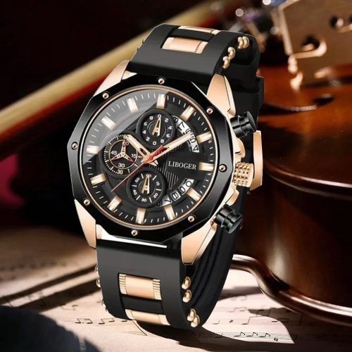 Imagen de Reloj deportivo de silicona de negocios para hombres, moderno y popular, reloj de pulsera de cuarzo ...