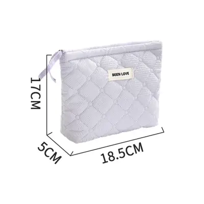 Image de Trousse de Maquillage Florale Matelassée - Grand Sac de Voyage
