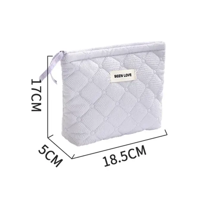 Image de Trousse de Maquillage Florale Matelassée - Grand Sac de Voyage