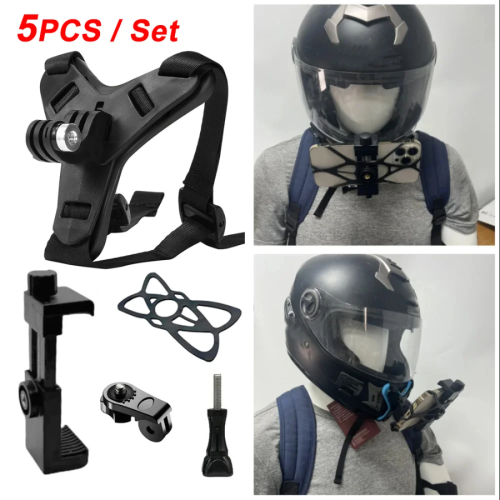 Imagen de Correa para Casco de Motocicleta con Soporte Universal para Teléfono y Cámara de Acción GoPro Hero 12, 11, Insta360 X4 – Accesorio Multifuncional para Rides y Grabaciones en Movimiento