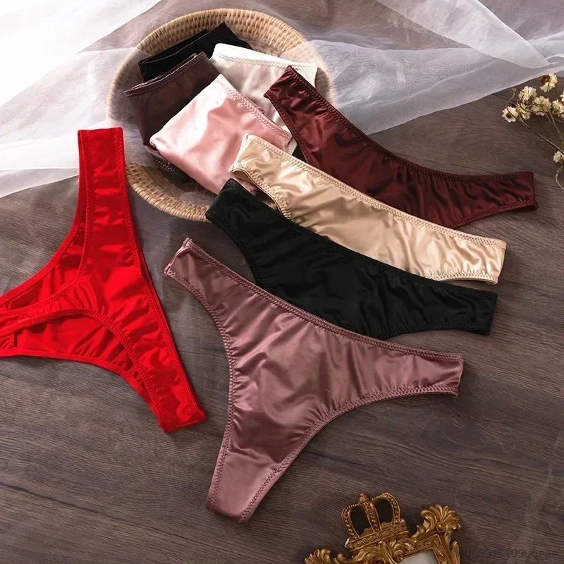 Image of Soft Natural Ice Silk Women's Low Waist Seamless Underwear - Breathable, Quick-Drying, Skin-Friendly Lingerie Briefs for Everyday Comfort