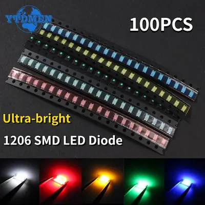Image de Kit LED SMD 1206 - 100 Pièces Multicolores