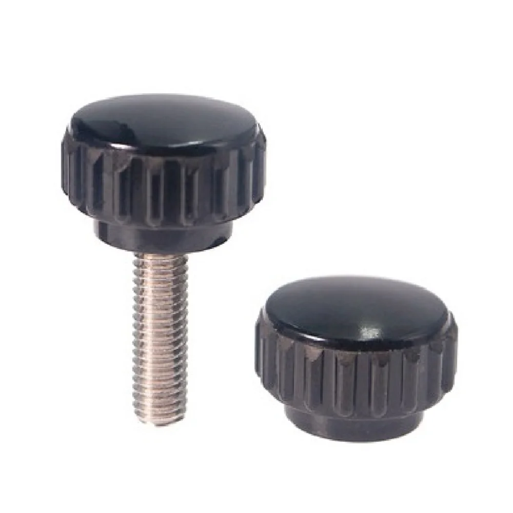Imagen de Tornillo de mano de cabeza redonda M3, M4, M5, M6, M8, tornillo de pulgar de goma moleteado redondo, perno de ajuste de plástico, tuercas, perilla de acero inoxidable 304