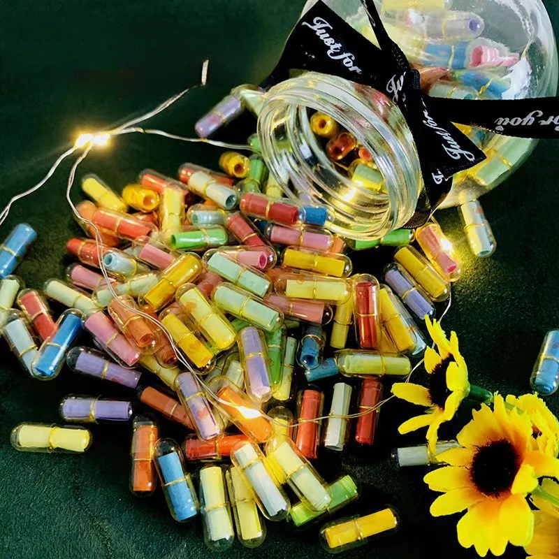 Afbeelding van 100 Stuks Valentijnsdag Paar Cadeau Capsules Diy Verjaardagscadeau Liefdesbrief Drifting Fles Creatieve Liefdesbrief Kleine Letter