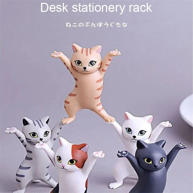 Tanzende Katzenfigur Set – 5-teiliges animiertes Katzenmodell als dekoratives Spielzeug und Kuchen-Dekoration für Kinder und Katzenliebhaber