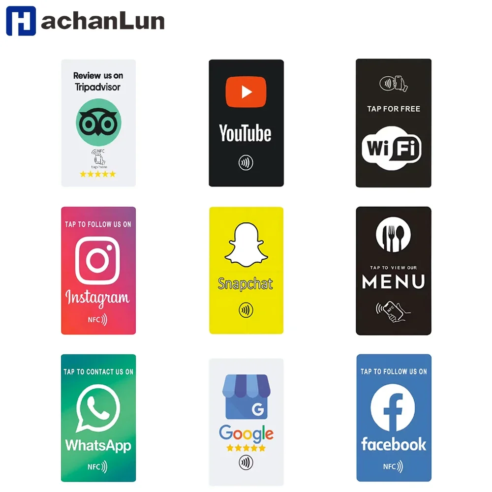 Bild von Universelle NFC-Karte für Social Media & Business Reviews – Kompatibel mit iPhone und Android, Tap-to-URL-Funktion für Google, Facebook, Instagram