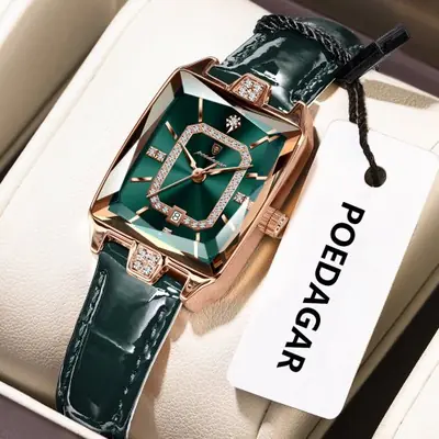 Image de Montre Femme Luxe Élégante en Cuir - Quartz Étanche avec Date