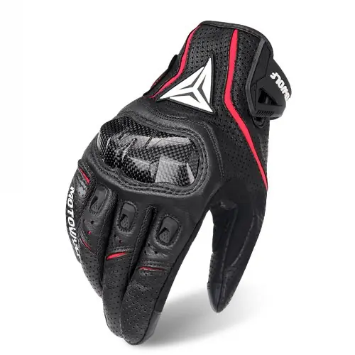Image de Gants Moto Homme Cuir Respirant Touchscreen