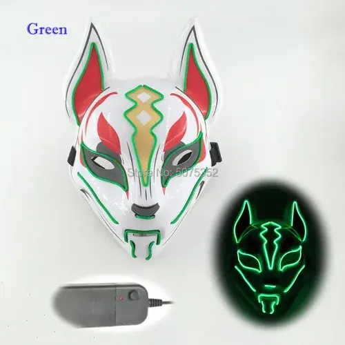 Image de Masque Renard Néon LED - Cosplay Japonais
