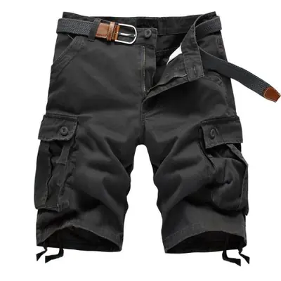 Image de Short Cargo Tactique Homme - Kaki Baggy Multi-Poches
