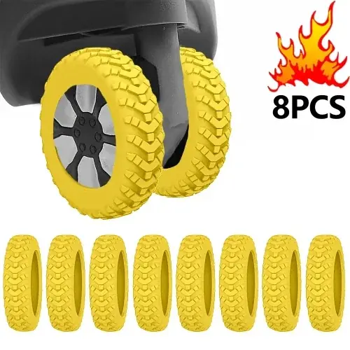 Image de Protège-Roues de Valise en Silicone - 8 Pièces
