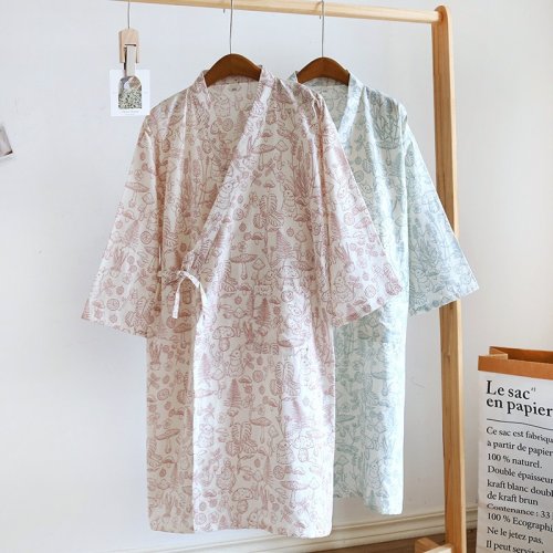 Immagine di Kimono da Donna in Cotone 100% - Stile Giapponese Primavera/Estate 2025