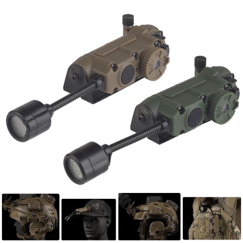 Bild von Taktische LED-Helm Lampe mit Strobe-Funktion – Rot, Grün, Blau, Weiß & IR-Licht für Jagd, Angeln und Outdoor-Aktivitäten