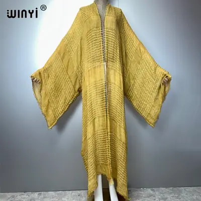 Image de Kimono Boho Maxi Femme - Robe de Plage Confortable & Élégante
