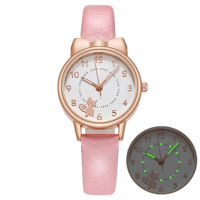 Imagen de Reloj Digital para Niños con Correa de Cuero y Esfera Luminosa