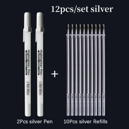 Image de Stylos Graffiti Métalliques Or, Argent & Blanc - 12 pcs