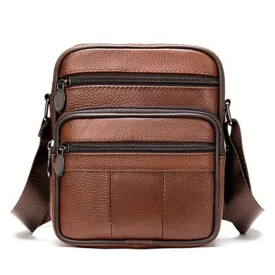Image de Sac à Bandoulière Homme en Cuir - Style Coréen Élégant