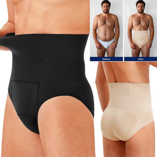 Bild von Männer Hohe Taille Kompression Shorts Unterwäsche Bauch-steuer Shapewear Briefs Abnehmen Body Shaper Bauch Gürtel
