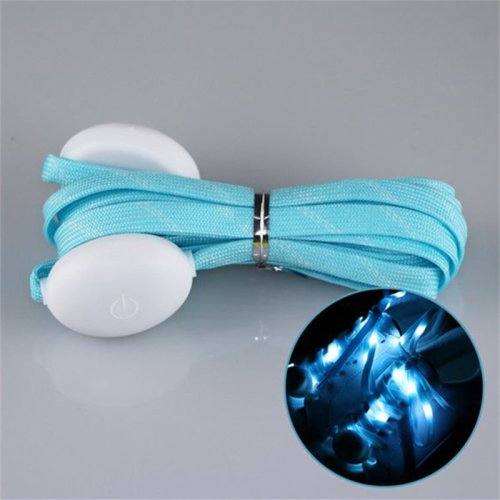 Afbeelding van 120 cm LED Sport Lichtgevende Schoenveters Glow Schoen Snaren Ronde Flitslicht Schoenveters Batterijen LED Lui Veters Party Decor