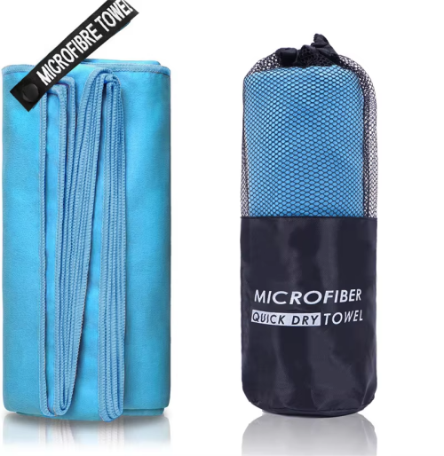 Image of Microfiber Quick Dry Gym Towel Silver ION OdorFree Absorbent Fiber Fast Drying Workout Gear for Body Sweat Working Out