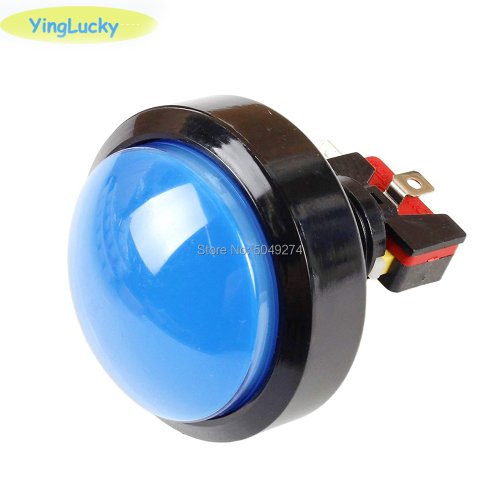 Imagen de Botones de Arcade LED Redondos de 60mm con Microinterruptor, Iluminados para Máquinas de Juego de Salón Recreativo y Proyectos DIY - Interruptor de Techo Grande 5-12V
