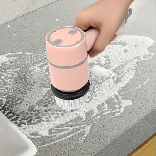 Image of EcoPower 3-in-1 Cordless Electric Spin Scrubber – Natural, Rechargeable Cleaning Brush for Kitchen, Bathroom & More