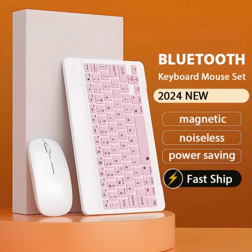 Immagine di Tastiera Magnetica da 10 Pollici per iPad 2024, 10.9 e 11 Pollici, Tastiera Bluetooth Ricaricabile Compatibile con Xiaomi, Huawei MatePad 11, Tablet 10.2
