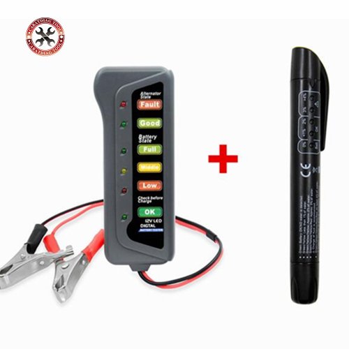 Immagine di Tester Digitale per Batteria e Alternatore 12V con Display LED a 6 Luci e Controllo Liquido Freni per Auto e Moto