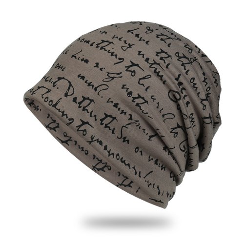Afbeelding van Stijlvolle Gebreide Herfst- en Lente Hoed voor Vrouwen en Mannen – Casual Hip Hop Muts met Letters, Dunne Mouw Cap, Motorkap en Stapelbare Design