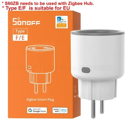 Image de 1 4 pièces sonoff s60zbtpf eu 16a iplug zigbee prise intelligente prise de courant pour maison intel...