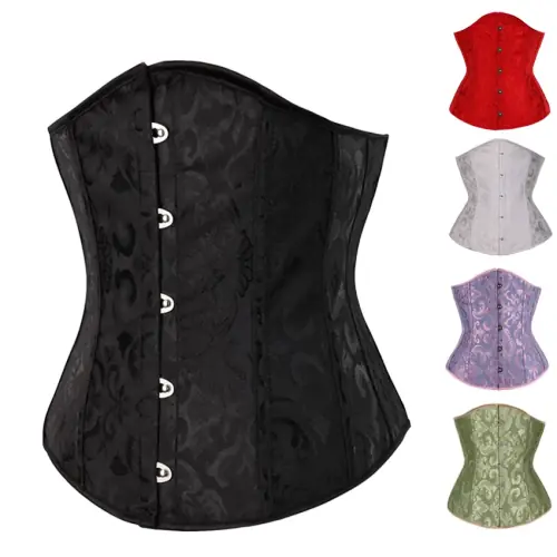 Image de Corset Gothique Floral Push-Up Désossé - Élégance & Séduction