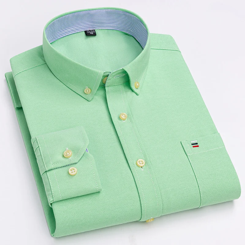 Afbeelding van Over maat 7XL100% Katoen Oxford lange mouwen voor mannen slim fit formeel effen overhemd kantoor witte kleding elegante zakelijke tops