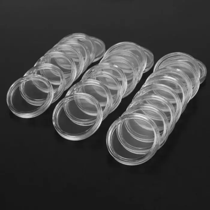 Image de Boîte de Rangement Transparente pour Capsules de Monnaie - 100 Pièces