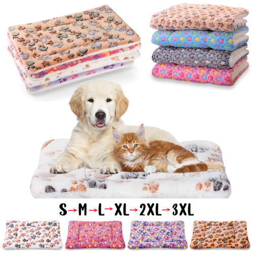 Image of Cozy Plush Flannel Dog Bed with Thick Padding – Soft & Warm Sleeping Mat for Dogs and Cats, Ideal for Puppies, Kittens, Small, Medium & Large Pets