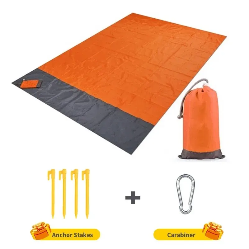 Imagen de Manta de playa a prueba de arena, 200 x 140 cm, impermeable, estera de playa, manta de picnic ligera para viajes, deportes de senderismo