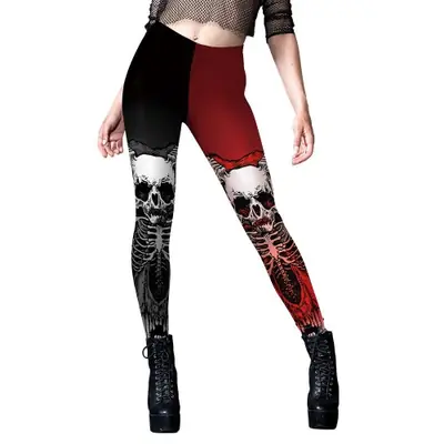 Image de Legging Squelette Halloween - Style Punk Gothique