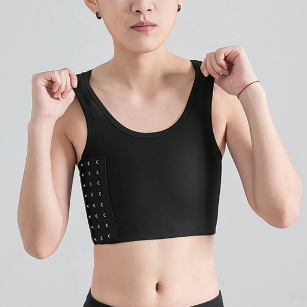 Afbeelding van Ademende borstbindmiddel voor vrouwen – Draadloze borstwrap met zijgesp, korte vesttop en comfortabele ondergoedstijl