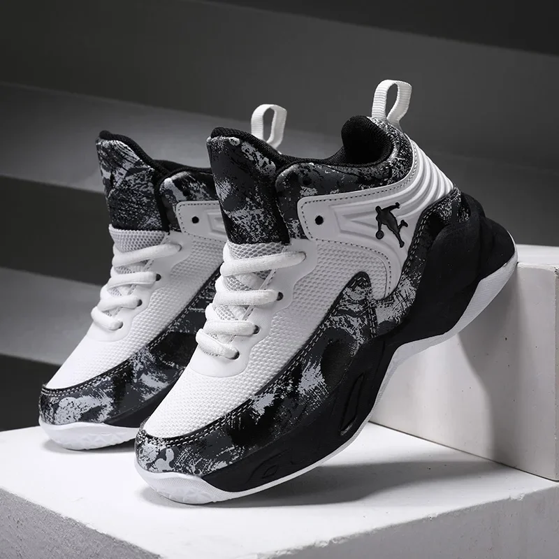 Image of Comfortable & Durable Basketball Sneakers for Kids – Non-Slip Thick Sole Athletic Shoes for Boys' Sports Training