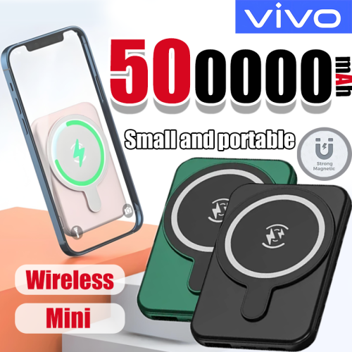 Immagine di Power Bank da 50000 mAh con Magnetismo e Ricarica Rapida Wireless 22,5W – Portatile ad Alta Capacità Compatibile con MagSafe per iPhone e Samsung