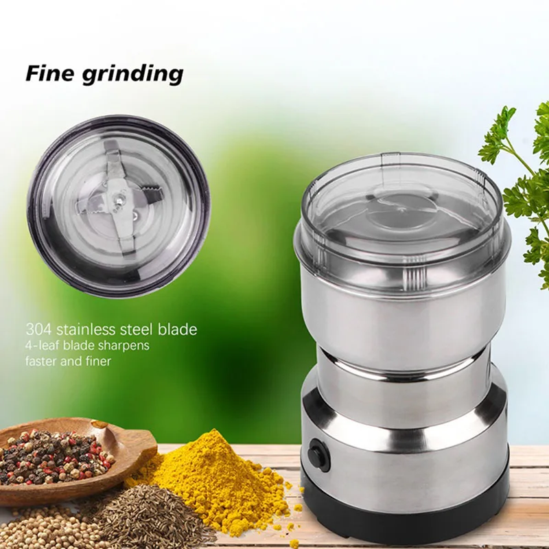 Bild von Mehrzweck-elektrische Kaffeebohnenmühle, Edelstahl-Fräsmaschine für Samen, Gewürze, Nüsse, tragbare ultrafeine Mühle