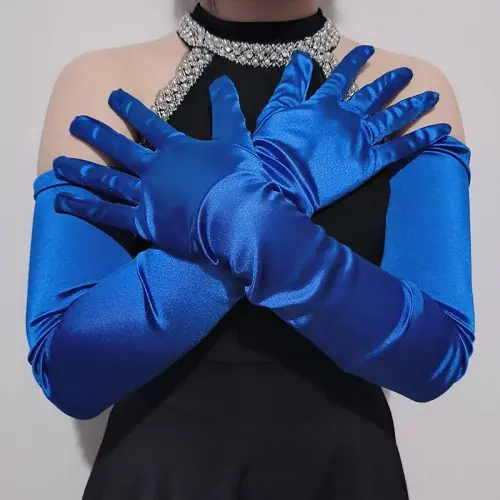 Image de Gants Satin Longs Élégants pour Femmes