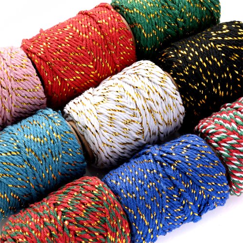 Image of Elegant Golden Silk Braided Cord 2mm x 20m – Premium Christmas Decoration String for Gift Wrapping, DIY Crafts & Festive Party Decor