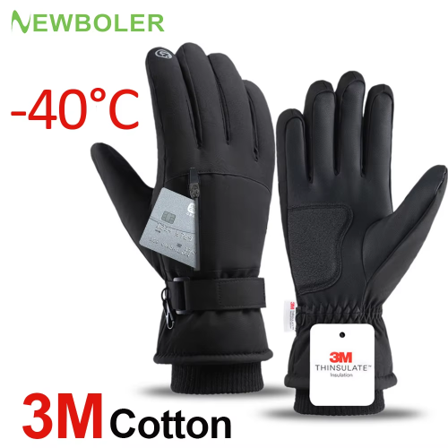 Bild von Männer Winter Wasserdichte Radfahren Handschuhe Outdoor Sport Laufen Motorrad Ski Touchscreen Fleece Handschuhe Nicht-slip Warme Volle Finger