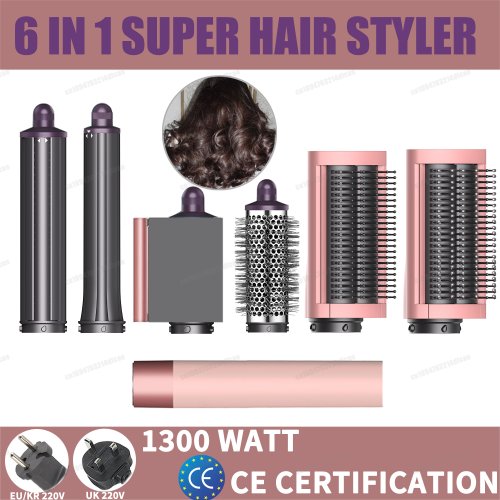 Imagen de Cepillo Secador de Pelo 6 en 1 con Envoltura de 30 y 40 mm, Alisado Térmico Profesional, 1300 W, Aire Caliente y Frío, Cepillo Secador Eléctrico para Estilizar el Cabello
