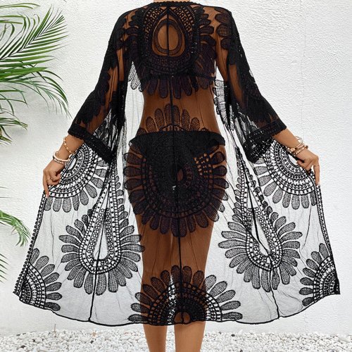 Imagen de Bikini Kimono de Encaje Floral para Mujer