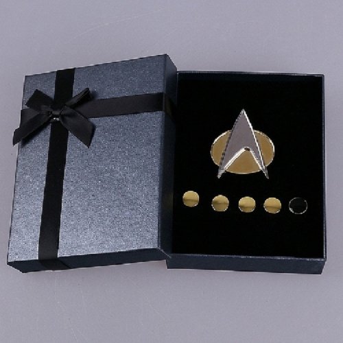 Image of Star Trek: The Next Generation Rank Pips Metal Badge Pin Set – 6-Piece Official-Inspired Uniform Insignia for Cosplay, Halloween, and Costume Enthusiasts