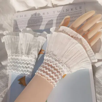 Image de Faux Manches Dentelle Volants - Accessoire de Mode Féminin